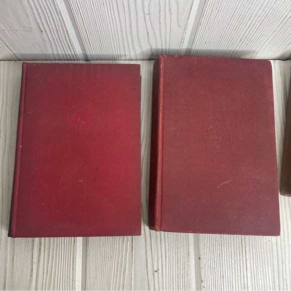 Vintage Red Oxblood Lot of Books Literature Bookshelf Lot 4 Antique HC Display - Picture 11 of 11